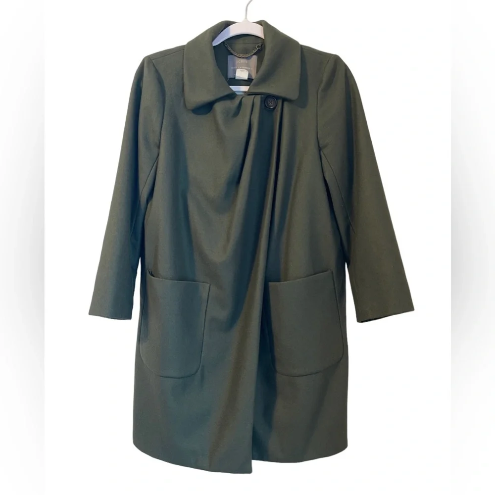 J. Crew Icon Wool Cashmere By Nello Gori Trench Pea Coat Women’s 2 Forest green - Picture 1 of 13